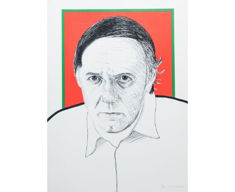 Title: Roger Raveel (1921-2013): Self portrait, lithograph in colours, ed. 42/200, (1972)Description:Work: 73,5 x 55 cm Frame