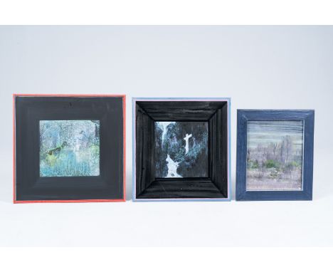 Full title: Joe (Jozef) Van Rossem (1940-2004): Two landscapes and an abstract composition, oil on canvas and paperDescriptio