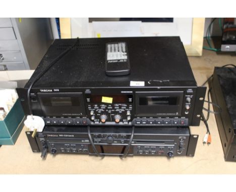 Tascam dual cassette player/recorder and a Tascam MD-CD 1 Mk2 CD player