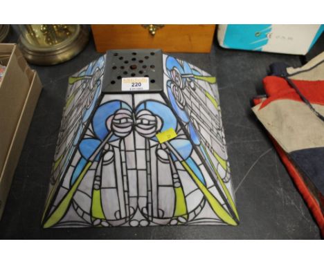 Modern leaded glass lamp shade in 1930's or Tiffany style 