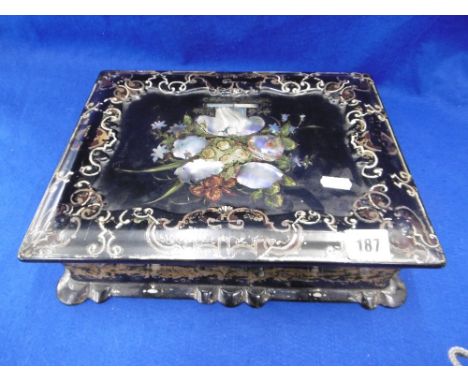 A 19TH CENTURY MOTHER OF PEARL INLAID WRITING SLOPE
