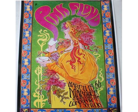 Pink Floyd March 15 66', 2005 Bob Masse reprint poster, 60 x 38cm (rolled), together with a Pink Floyd Why? 26.09.11. poster,