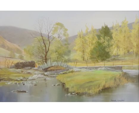 Peter Shutt (British 1926-): 'Slater's Bridge Little Langdale' pastel signed 24cm x 35cm Condition Report Click here for furt