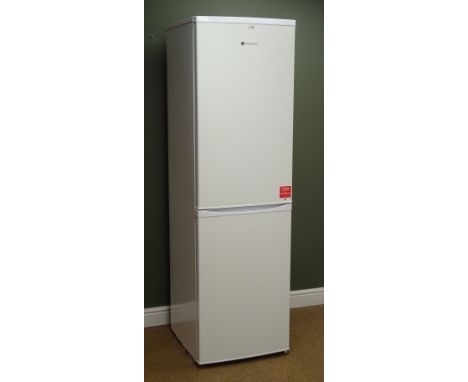 Hoover HVBF 5182WK upright white fridge freezer, W55, H185, D59 (This item is PAT tested - 5 day warranty from date of sale) 