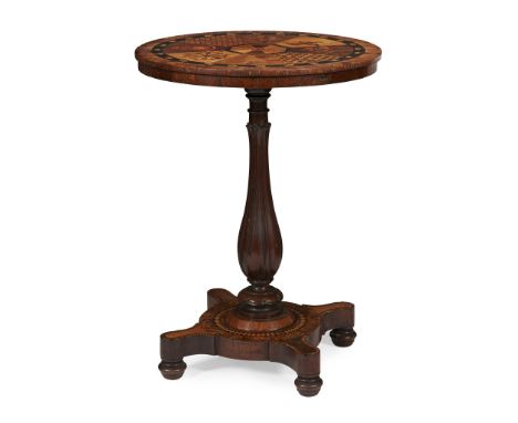 JAMAICAN MARQUETRY AND PARQUETRY OCCASIONAL TABLE, ATTRIBUTED TO THE WORKSHOP OF RALPH TURNBULL EARLY 19TH CENTURY the circul