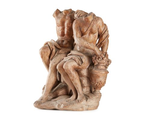 ATTRIBUTED TO GIUSEPPE PIAMONTINI (ITALIAN, 1664-1742) BACCHUS AND ARIADNE terracotta (27cm high, 15.8cm wide, 15.5cm deep) F