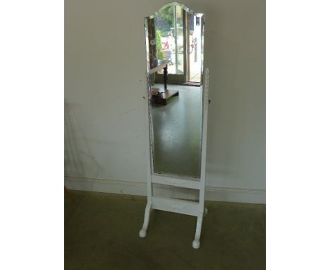 A painted cheval mirror - Height 1.7 m x Width 49 cm 