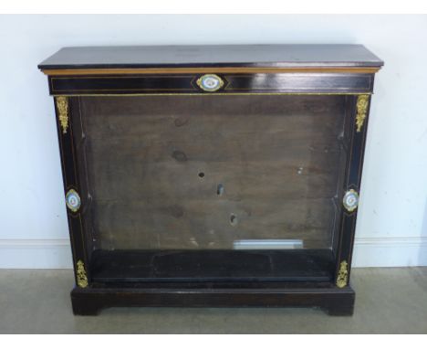 A Victorian ebonised side cabinet originally a two door pier cabinet - Height 1.04 m x Width 1.17 m x Depth 33 cm 
Condition 