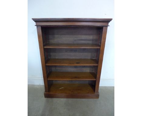 A late Victorian mahogany open bookcase with adjustable shelves - Height 1.08 m x Width 84 cm x Depth 28 cm 