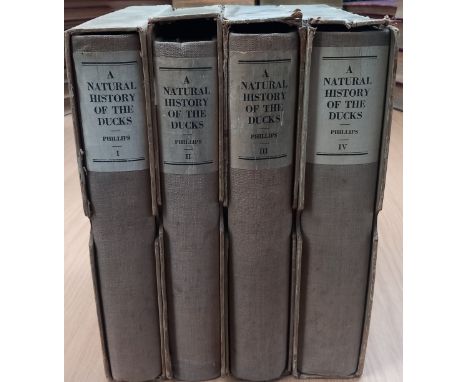 A Natural History Of The Ducks, by John . C . Phillips, in 4 Vols with illustrations by Benson, Brooks and Fuertes, 1922,Camb