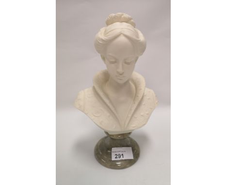 Vintage Arnoldo Giannelli Lady Bust Statue Resting On A Marble Plinth