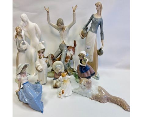 A collection of Collectable porcelain to include Lladro, Nao and royal Dolton