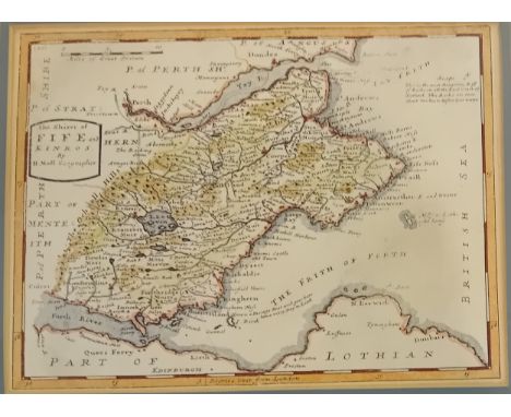 H.MollOriginal hand coloured Map dated 1725 of Fife and Kinross.[38x44cm]