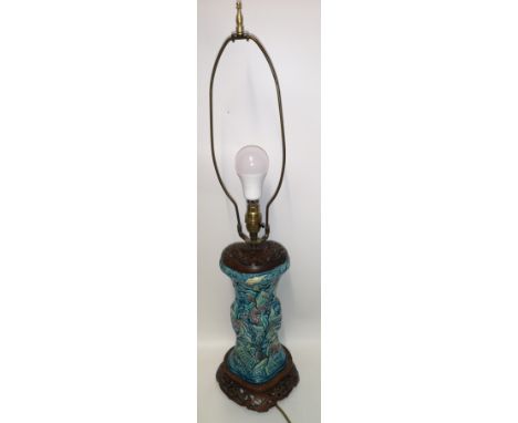 Oriental Ceramic Lamp with flower design.