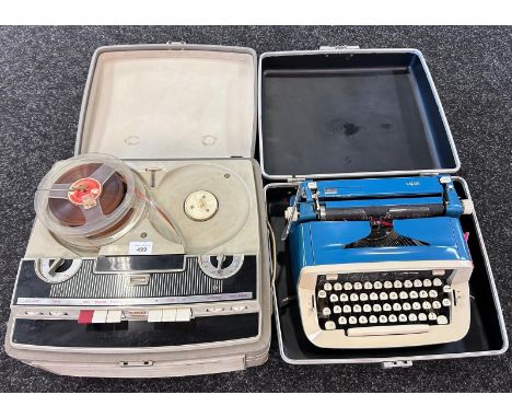 Safari type writer within fitted case &amp; Stellaphone reel-to-reel