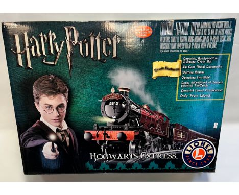 Harry Potter Hogwarts express Lionel train set with train track.