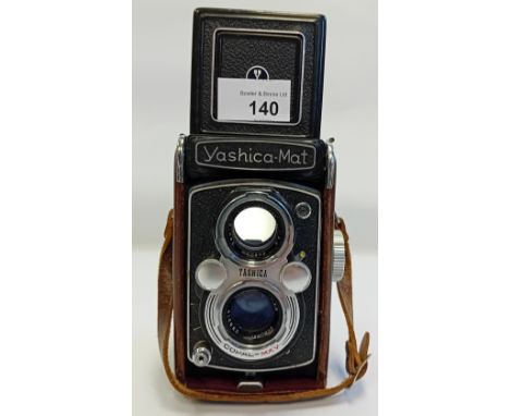 Vintage Yashica-Mat Copal MXV Camera within a brown leather case