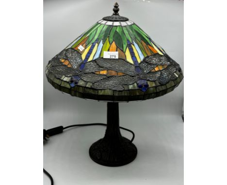 Tiffany style stained glass dragonfly table lamp Height - 50cm