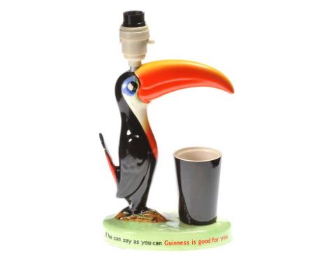 CARLTON WARE TOUCAN TABLE LAMP ADVERTISING FOR GUINNESSPRODUCED IN GREAT BRITAIN FOR ARTHUR GUINNESS & SON (PARK ROYAL LTD.) 