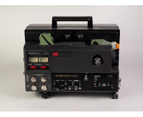 ELMO GS-1200 STEREO SOUND FILM PROJECTOR, with soft black cover with reel and instruction manual 