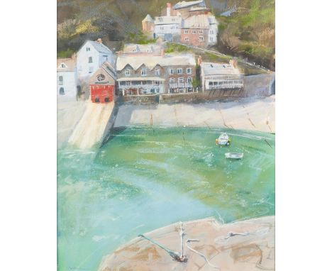 JAMES BARTHOLOMEW (b.1970) PASTEL ?Clovelly From the Harbour? Signed 25? x 20? (63.5cm x 50.8cm) C/R-image good, the frame wi