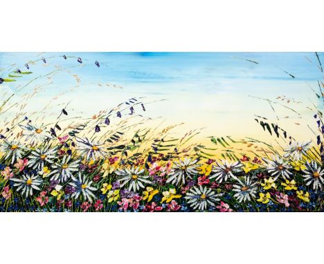 MAYA EVENTOV (b.1965) ACRYLIC ON CANVAS ?Summer Sky III? Unsigned, attributed and titled to label verso 24? x 48? (61cm x 122
