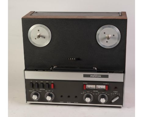 REVOX A77, MK III ANALOG REEL TO REEL, TWO CHANNEL TAPE RECORDER, made in Switzerland, with dust cover, produced between the 