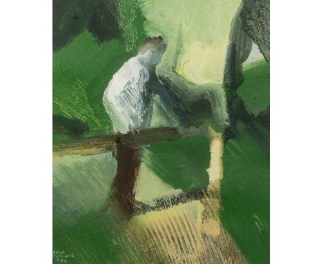 COLIN JELLICOE (1942 - 2018) PAIR OF ACRYLIC PAINTINGS ON PAPER Figure studies, untiled Signed and dated 1994 12? x 10? (30.5
