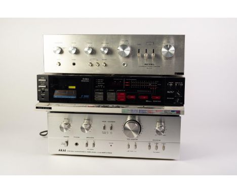 HI-FI STEREO SEPERATES, ROTEL, INTEGRATED STEREO AMPLIFIER model RA-312; AKAI, STEREO INTEGRATED AMPLIFIER, model AM 2250, to