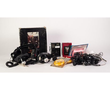 THREE VINTAGE AKG K60, HEADPHONE SETS, a selection of other pairs of headphones, together with two AIWA STEREO CASSETTE RECOR