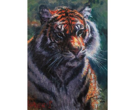 ROLF HARRIS (b.1930) ARTIST SIGNED LIMITED EDITION CANVAS COLOUR PRINT ON CANVAS ?Tiger in the Sun?, (144/195), with certific