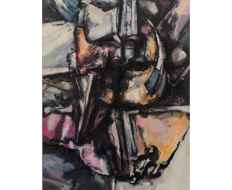PETER OAKLEY (1935-2007) FOUR WORKS MIXED MEDIA ?Dominant Partner?, (19)88 15? x 11 ½? (38.1cm x 29,2cm)ACRYLIC ?Sacred Objec
