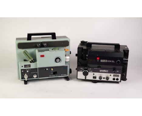ELMO ST-1200 SOUND FILM PROJECTOR, with instruction manual and black carrying case, lacking reel, together with a EUMIG 824 S