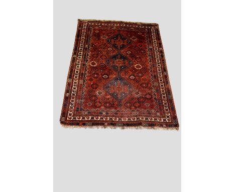 Bolvardi carpet, Shiraz district, Fars, south west Persia, circa 1930s, 10ft. 3in. X 7ft. 4in. 3.12m. X 2.24m. Some wear to l