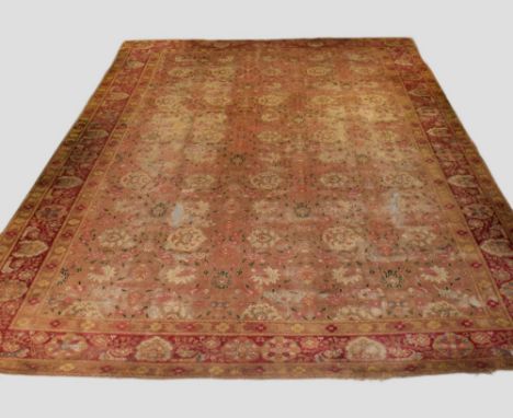 Axminster carpet, England, 19th century, 23ft. 5in. x 15ft. 6in.  6.14m. x 4.73m. Hand knotted with all over Shah Abbas desig