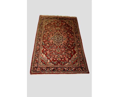 Mahal carpet, north west Persia, circa 1930s, 10ft. 7in. X 6ft. 6in.  3.23m. X 1.98m. All over flowers around a central medal