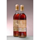 2 Flaschen 1954 Chateau d'Yquem, Lur-Saluces , Sauternes,