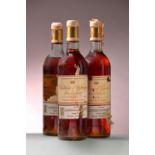 3 Flaschen 1954 Chateau d'Yquem, Lur-Saluces , Sauternes,