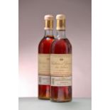 2 Flaschen 1954 Chateau d'Yquem, Lur-Saluces , Sauternes,