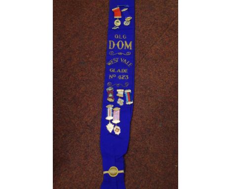 Masonic sash &amp; 7 medals