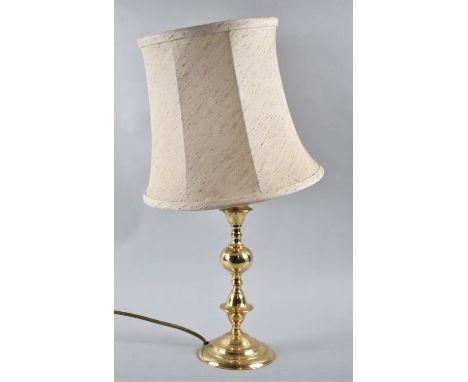 A Modern Brass Table Lamp and Shade 