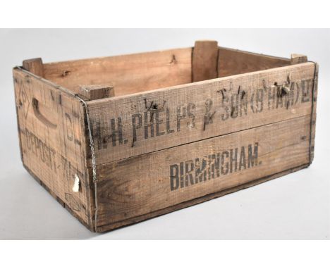 A Vintage Bottle Crate, HH Phelps and Son, Birmingham Ltd, 43cms Wide 