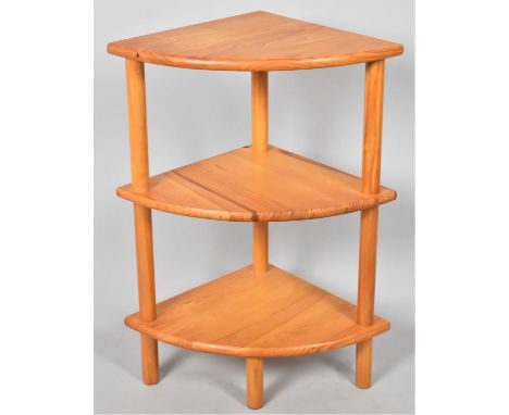 A Modern Three Shelf Pine Corner Unit, 46cms Wide 