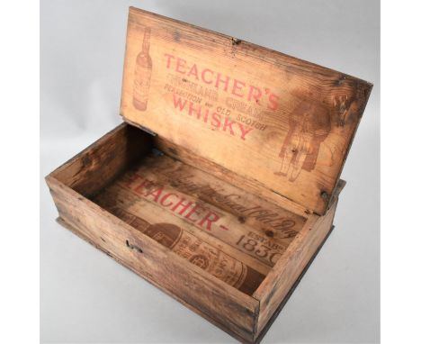 A Vintage Whisky Box for Teacher's Whisky, 43cms Wide, In Need of Restoration 