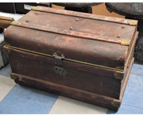 A Vintage Scumble Glazed Travelling Trunk, 65cms Wide 