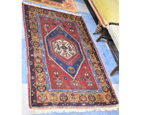 A Patterned Woollen Runner, 166x101cms 
