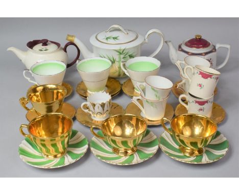 A Collection of Various Teaweares to Comprise Noritake teapot, Various Other Teapots, Royal Winton Gilt Decorated Teacups, Co