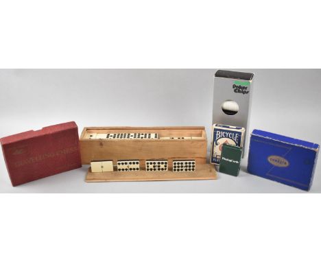 A Collection of Vintage Playing Cards, Poker Chips and a Nine Spot Domino Set 