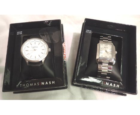 Two Thomas Nash boxed watches. P&amp;P Group 1 (£14+VAT for the first lot and £1+VAT for subsequent lots) 
