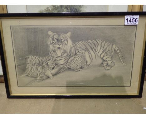 Unattributed 20th century pencil sketch, a happy family at Whipsnade, signed Uncle Jim and dated 1935, watermarks visible to 